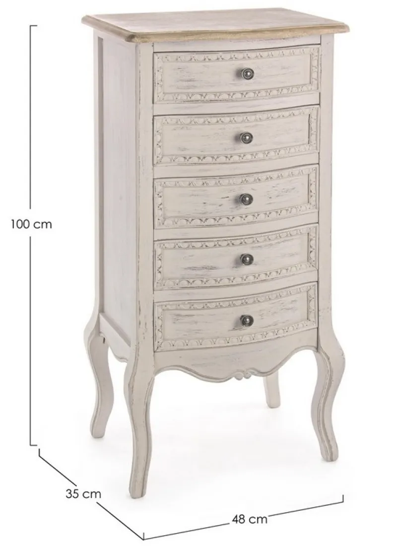 Bizzotto CASSETTIERA IN LEGNO 5 CASSETTI - CLARISSE