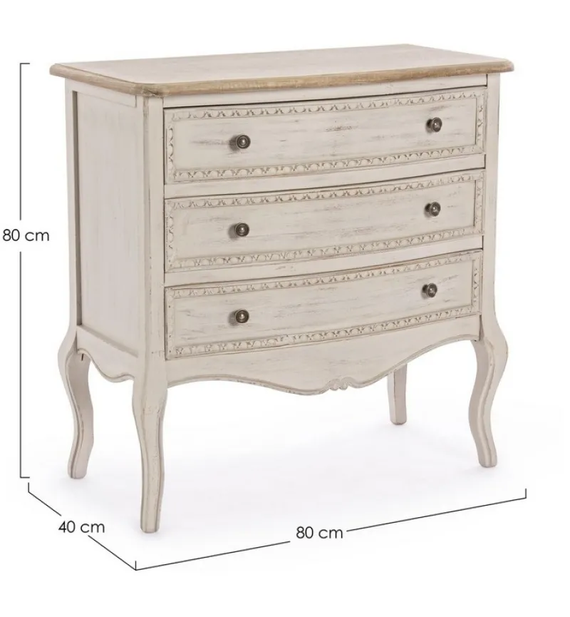 Bizzotto CASSETTIERA IN LEGNO 3 CASSETTI - CLARISSE