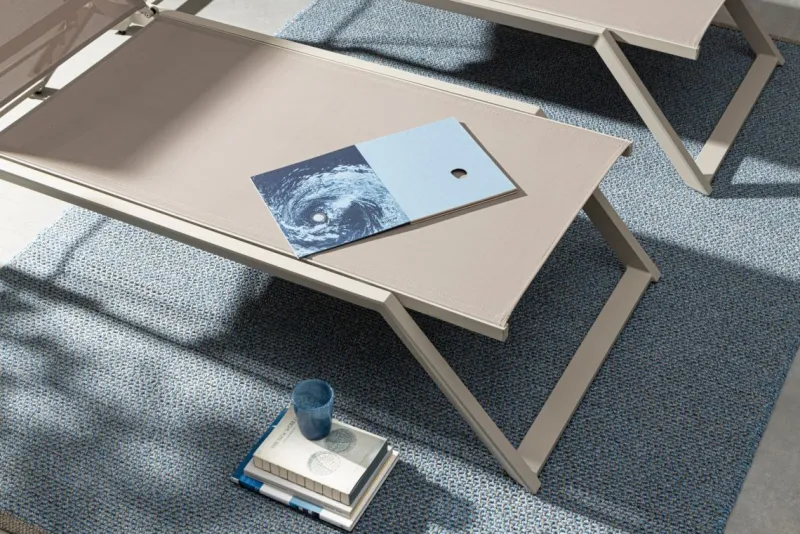 New Bizzotto CHAISE LONGUE IN ALLUMINIO BIANCO JX11 - KRION