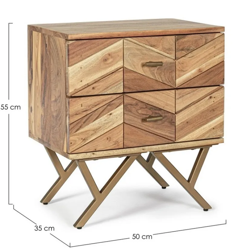 Clearance Bizzotto COMODINO IN LEGNO - RAIDA