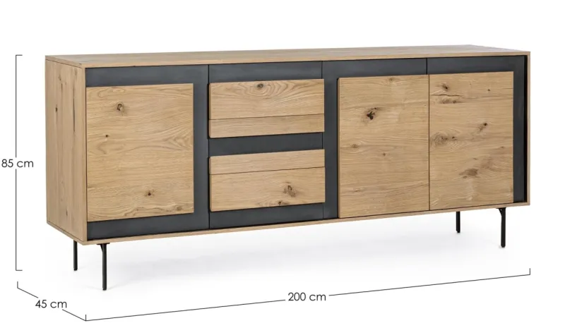 Bizzotto CREDENZA 3 CASSETTI IN LEGNO - STANWOOD