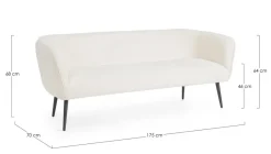 Best Bizzotto DIVANO 3 POSTI EFFETTO BOUCLE' BIANCO - AVRIL