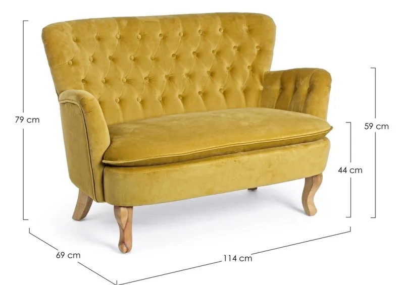 Online Bizzotto DIVANO COLOR SENAPE - ORLINS