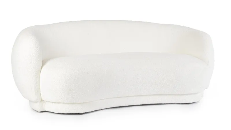 Clearance Bizzotto DIVANO EFFETTO BOUCLE' BIANCO - TECLA
