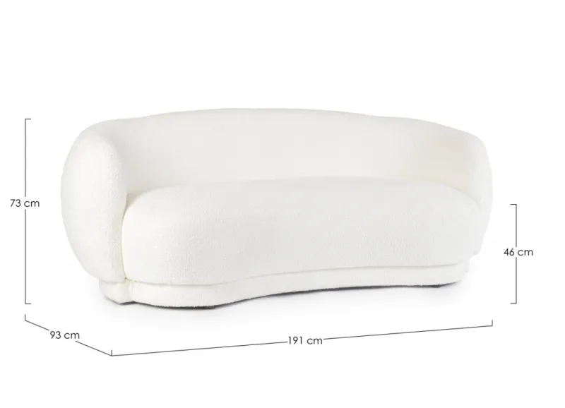 Clearance Bizzotto DIVANO EFFETTO BOUCLE' BIANCO - TECLA
