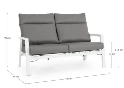 New Bizzotto DIVANO IN ALLUMINIO BIANCO JX11 - KLEDI