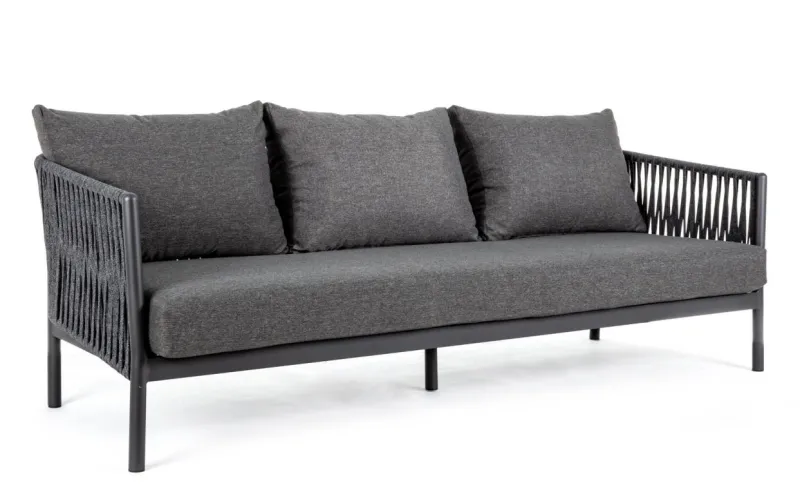 Hot Bizzotto DIVANO IN CORDA PER ESTERNO ANTRACITE WG21 - FLORENCIA