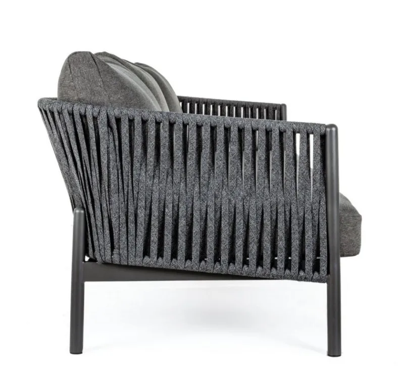 Hot Bizzotto DIVANO IN CORDA PER ESTERNO ANTRACITE WG21 - FLORENCIA