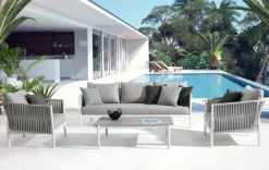 Clearance Bizzotto DIVANO IN CORDA PER ESTERNO BIANCO WG20 - FLORENCIA