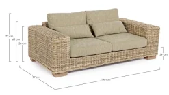 Sale Bizzotto DIVANO IN FIBRE NATURALI 3 POSTI - LEANDRO
