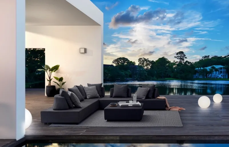 Hot Bizzotto DIVANO IN TESSUTO PER ESTERNO ANTRACITE - PIPER