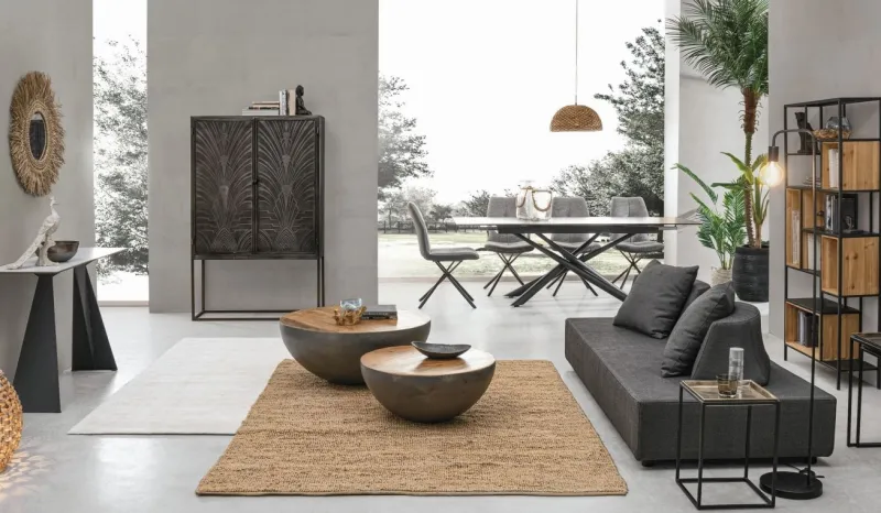 Hot Bizzotto DIVANO IN TESSUTO PER ESTERNO ANTRACITE - PIPER