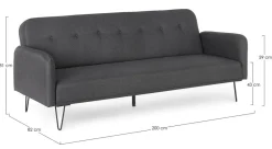 Hot Bizzotto DIVANO LETTO IN TESSUTO NERO - BRIDJET