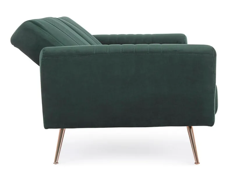 Clearance Bizzotto DIVANO LETTO IN VELLUTO VERDE SCURO - JOHNNY