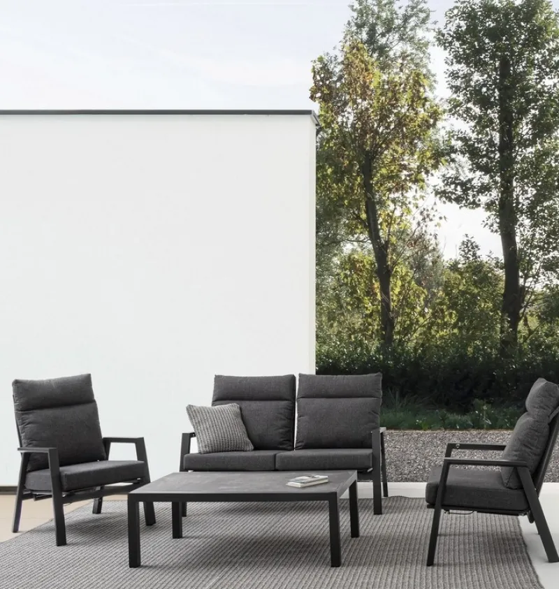 New Bizzotto DIVANO RECLINABILE IN ALLUMINIO ANTRACITE JX55 - KLEDI