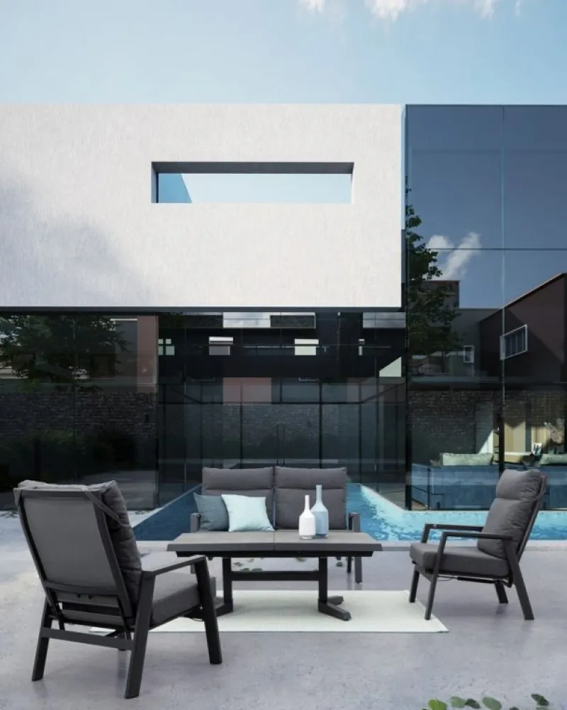 New Bizzotto DIVANO RECLINABILE IN ALLUMINIO ANTRACITE JX55 - KLEDI