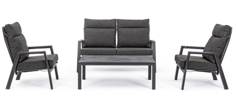 New Bizzotto DIVANO RECLINABILE IN ALLUMINIO ANTRACITE JX55 - KLEDI