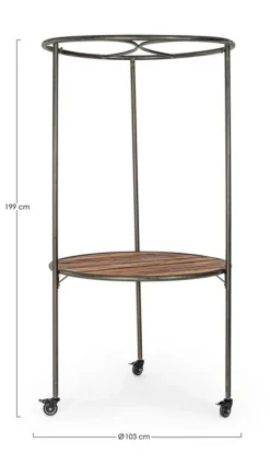 New Bizzotto ESPOSITORE IN LEGNO CON RUOTE