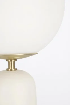 Discount Bizzotto LAMPADA TAV. DELPHINE TONDO BIANCO H51