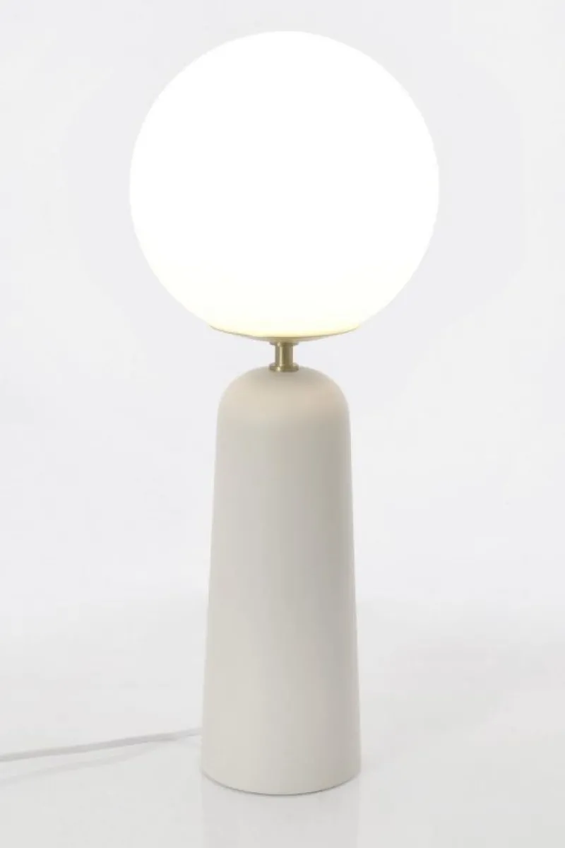 Discount Bizzotto LAMPADA TAV. DELPHINE TONDO BIANCO H51