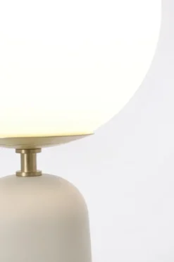 Discount Bizzotto LAMPADA TAV. DELPHINE TONDO BIANCO H51