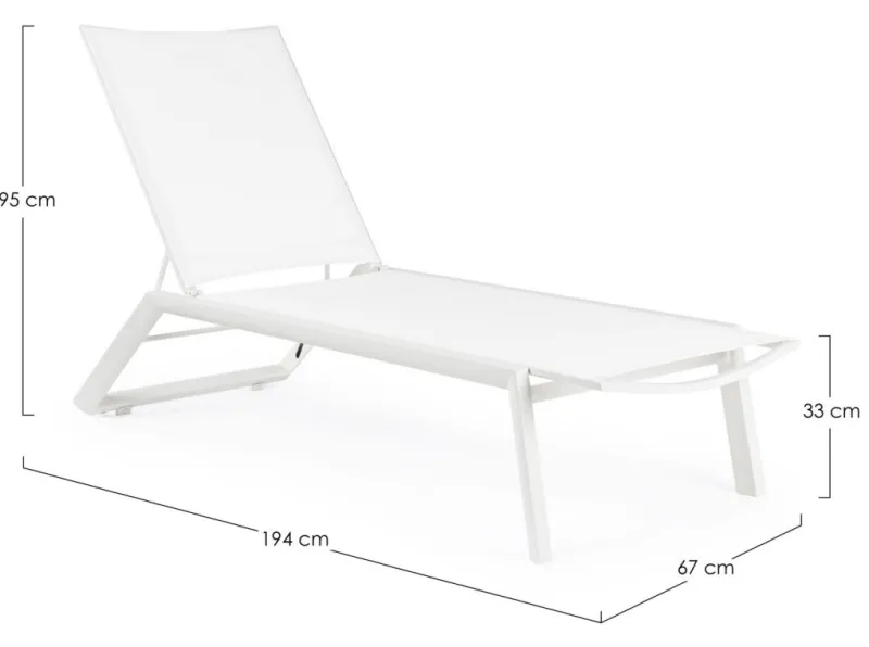 Clearance Bizzotto LETTINO CON RUOTE IN ALLUMINIO BIANCO GK50 - CRUISE