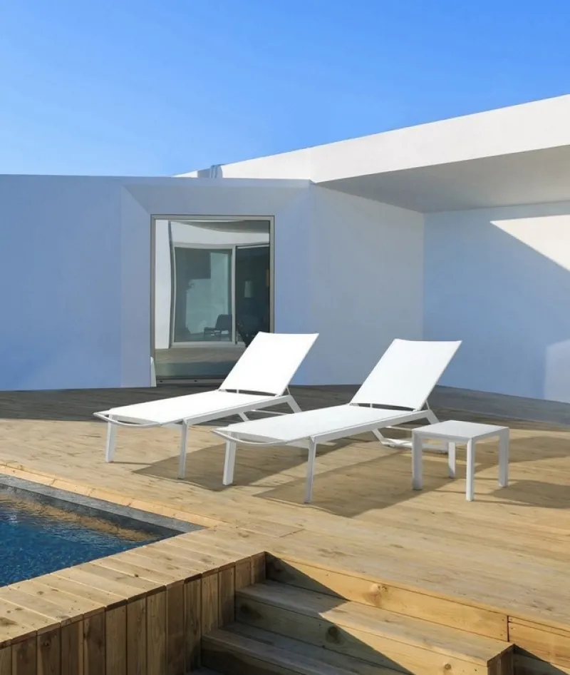 Clearance Bizzotto LETTINO CON RUOTE IN ALLUMINIO BIANCO GK50 - CRUISE