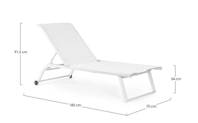 Discount Bizzotto LETTINO IN ALLUMINIO CON RUOTE BIANCO - TAYLOR