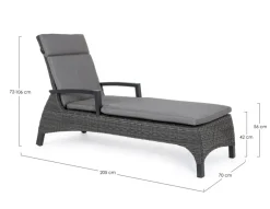 Online Bizzotto LETTINO RECLINABILE CON CUSCINI ANTRACITE JX55 - BRITTON