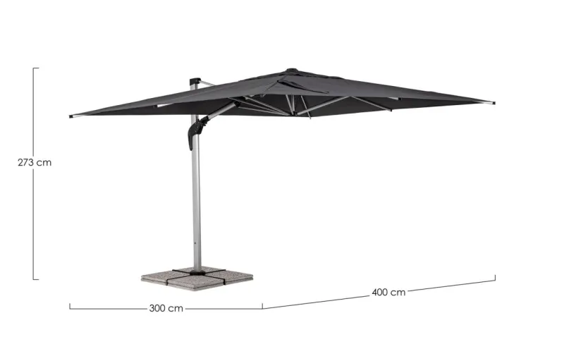 Clearance Bizzotto OMBRELLONE BRACCIO ARIES 3X4 ANOD-GRI T