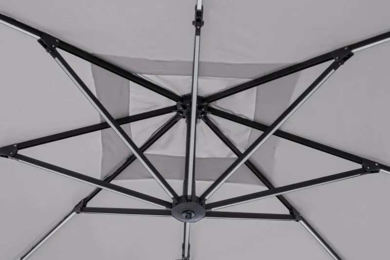 Online Bizzotto OMBRELLONE BRACCIO CON LED IN ALLUMINIO 3X3 ANTRACITE - INES