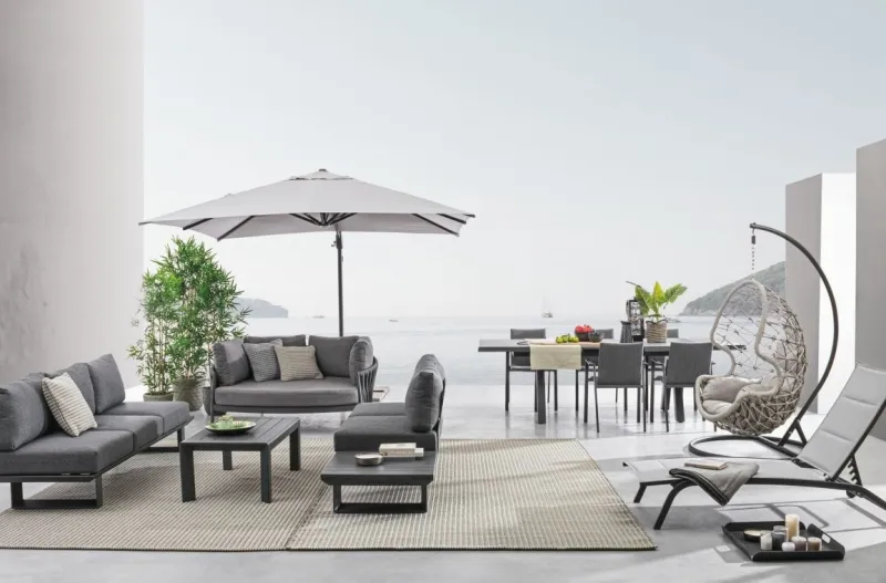 New Bizzotto OMBRELLONE BRACCIO IN ALLUMINIO 3X4 ANTRACITE - INES