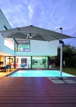 Best Bizzotto OMBRELLONE BRACCIO IN ALLUMINIO 3X3 ANTRACITE - INES