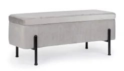Clearance Bizzotto PANCA CONTENITORE IN VELLUTO GRIGIO CHIARO - IRINA