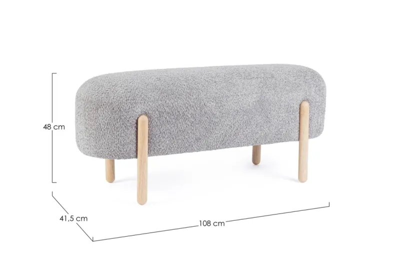 Outlet Bizzotto PANCA EFFETTO BOUCLE' GRIGIO CHIARO - DAYLA