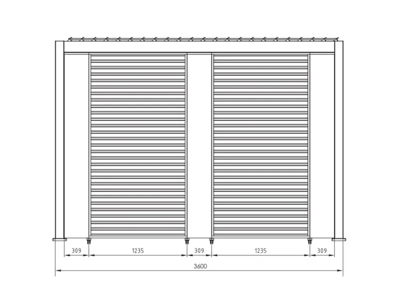 Outlet Bizzotto PERGOLA OCEAN 3.6X7.2 ANTRACITE