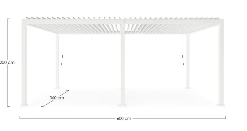 Outlet Bizzotto PERGOLA OCEAN 3.6X6 BIANCO