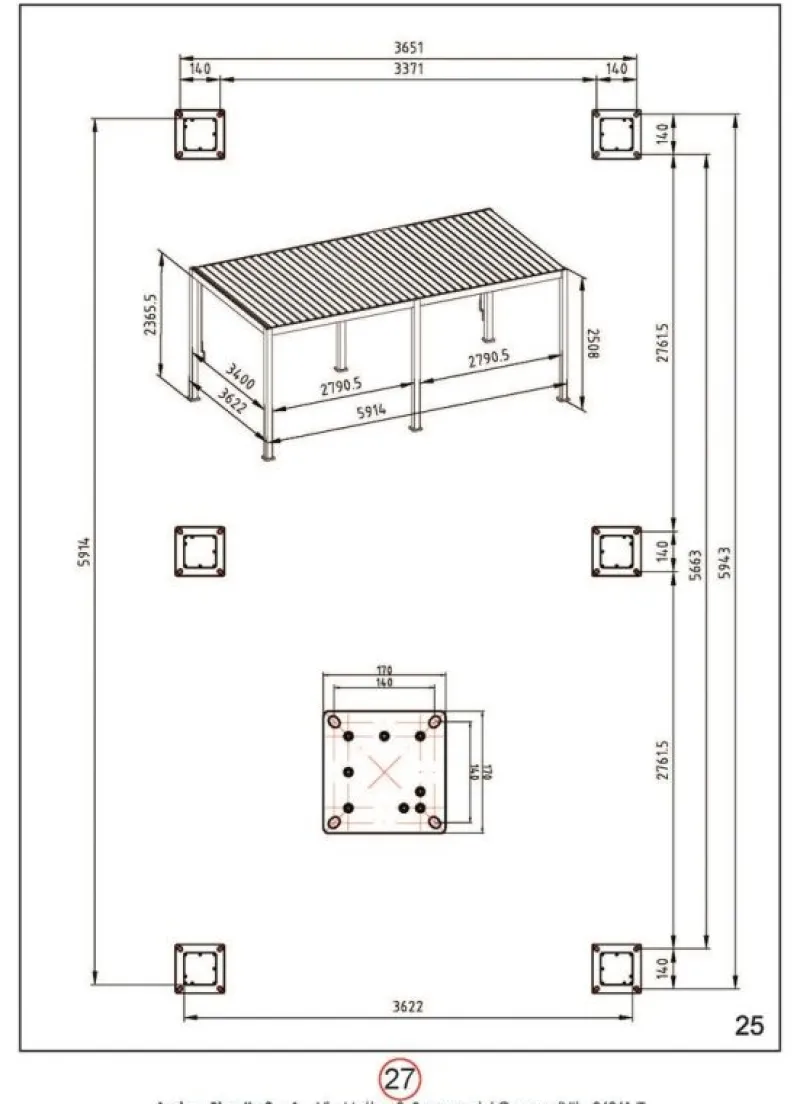 Outlet Bizzotto PERGOLA OCEAN 3.6X6 BIANCO