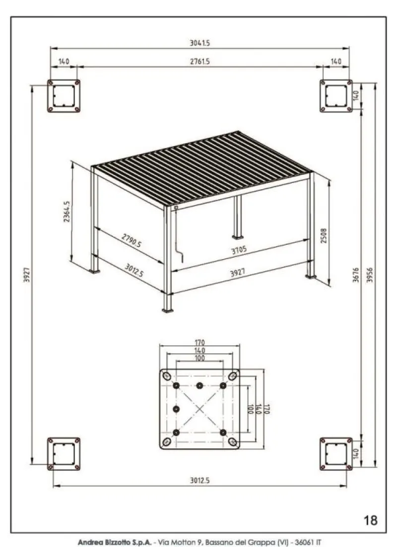 Outlet Bizzotto PERGOLA OCEAN 3X4 BIANCO