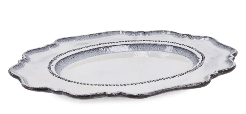 Clearance Bizzotto PIATTO DECORATIVO HIKARI ANTIQU WHITE H2