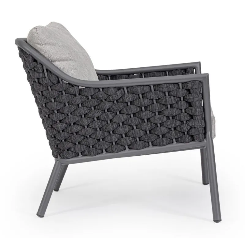 Outlet Bizzotto POLTRONA ANTRACITE QS22/GRAPHITE - EVERLY