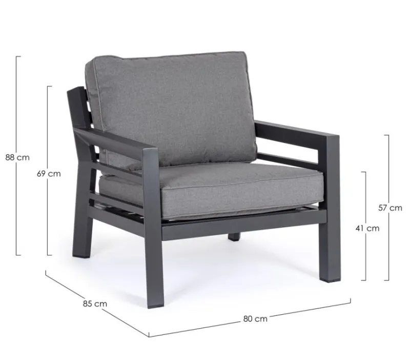 Clearance Bizzotto POLTRONA ANTRACITE PG61 - HENDRIX