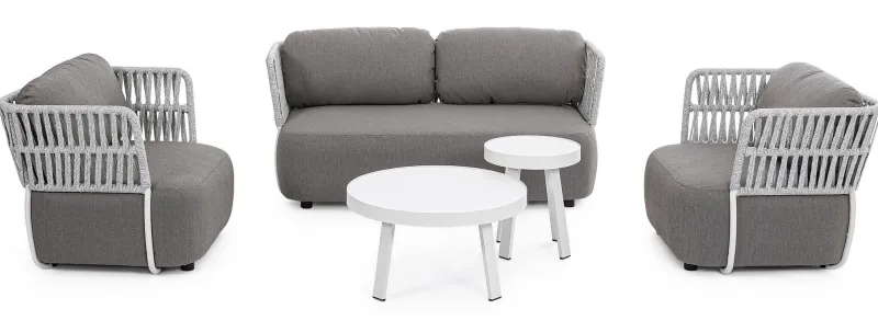 Clearance Bizzotto POLTRONA BIANCO/GRIGIO - PALMER