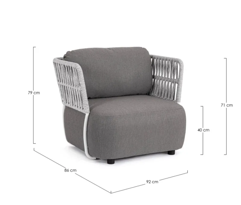 Clearance Bizzotto POLTRONA BIANCO/GRIGIO - PALMER