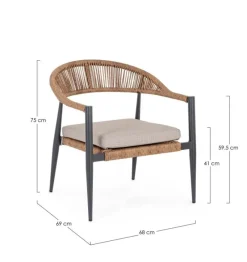 Bizzotto POLTRONA C-BR C-C JANDIA ANTRAC/NATURAL