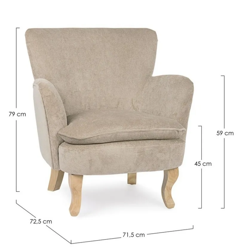 Sale Bizzotto POLTRONA COLOR TORTORA - CHENILLE