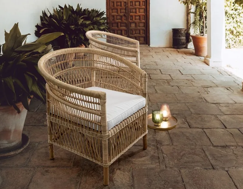 Hot Bizzotto POLTRONA CON CUSCINO IN FIBRE NATURALI - JOSEFINA