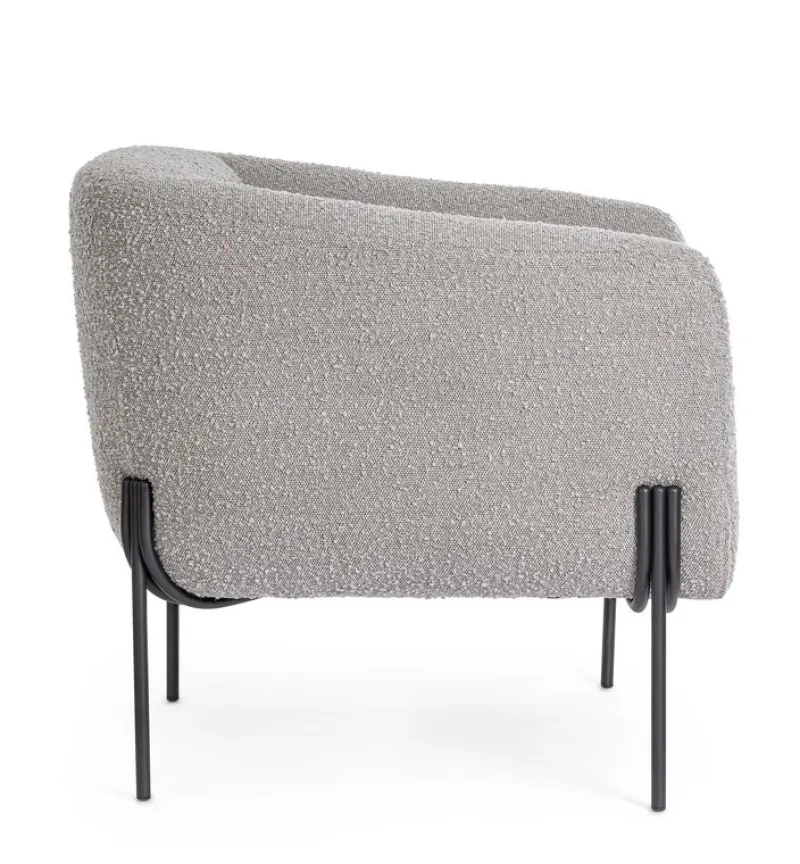 New Bizzotto POLTRONA EFFETTO BOUCLE' GRIGIO - CLAUDINE
