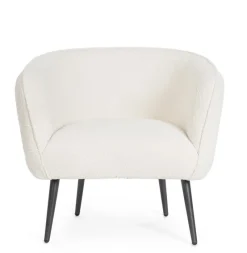 Outlet Bizzotto POLTRONA EFFETTO BOUCLE' BIANCO - AVRIL