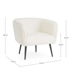 Outlet Bizzotto POLTRONA EFFETTO BOUCLE' BIANCO - AVRIL